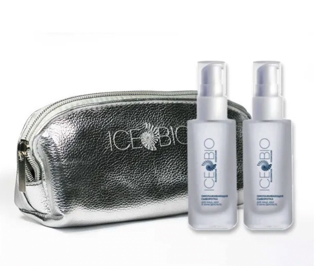 ICE BIO. Набор Сыворотка  2 шт омолаживающая для лица, шеи и зоны декольте 30мл, в косметичке Новосибирск